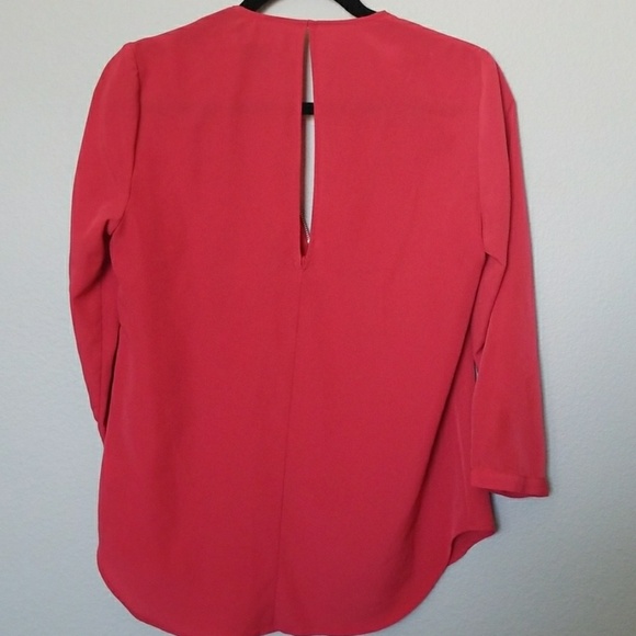 Trouve Vibrant Classy Festive Red Half Zip Blouse Top Size Small - Picture 5 of 7